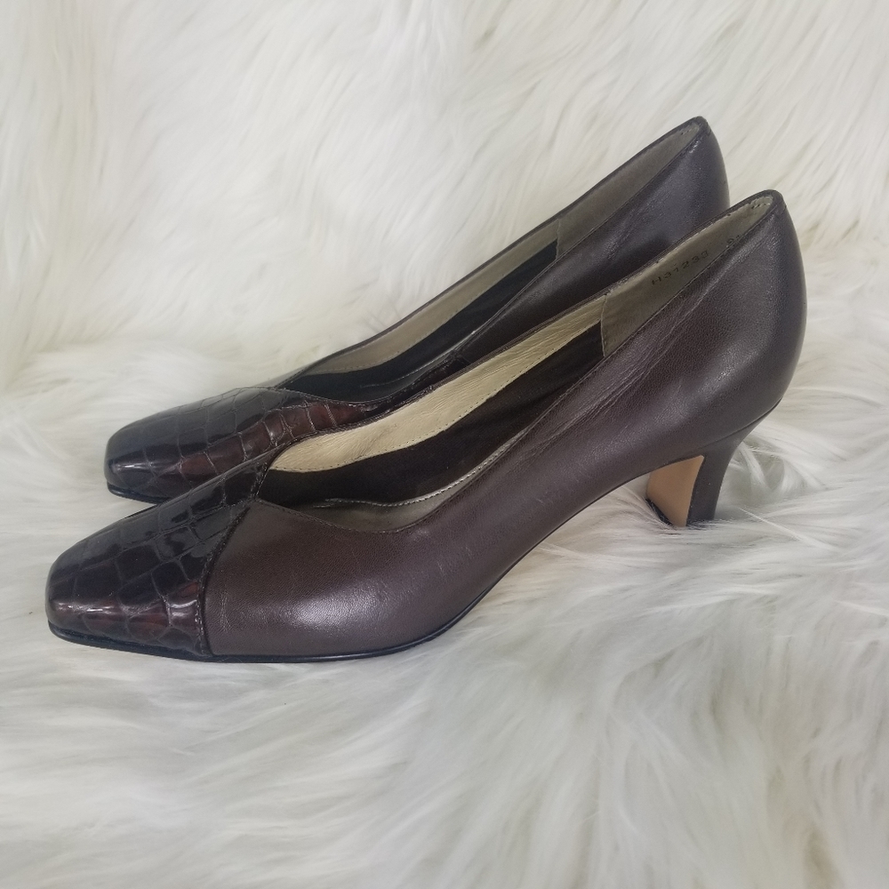 Ros Hommerson leather heels kitten block